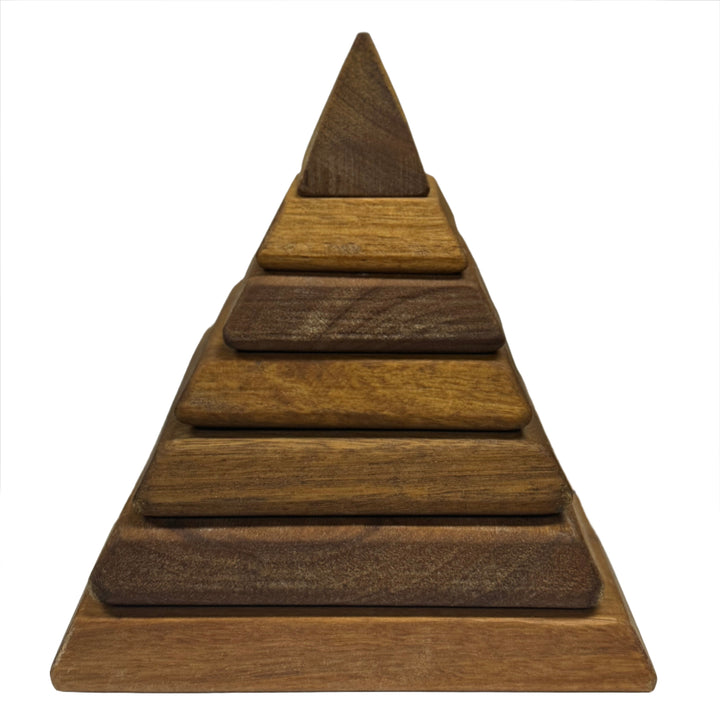 In Wood Sacred Geometric Pyramid In Wood Wooden Blocks at Little Earth Nest Eco Shop