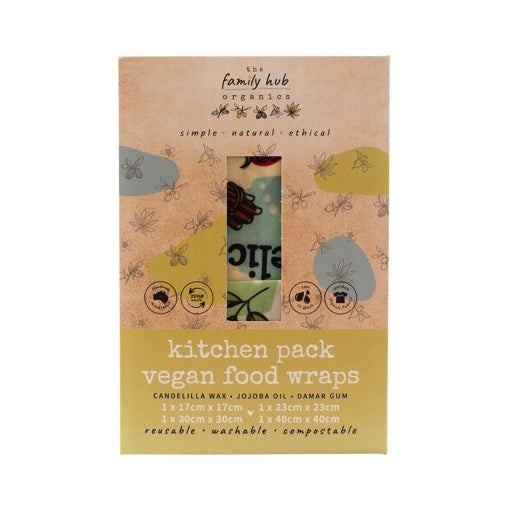 Vegan Food Wraps Kitchen Set Family Hub Organics Food Container Covers at Little Earth Nest Eco Shop