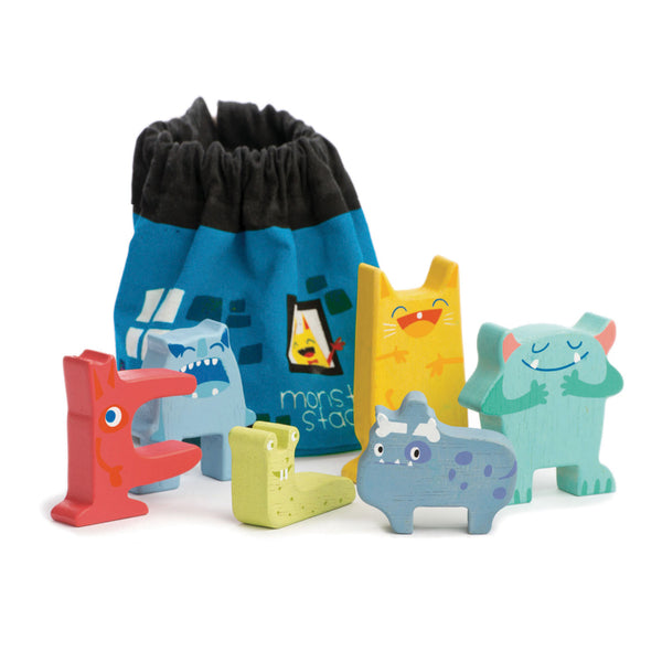 Monster Stacking Toys with Bag by Tenderleaf Toys Little Earth Nest at Little Earth Nest Eco Shop