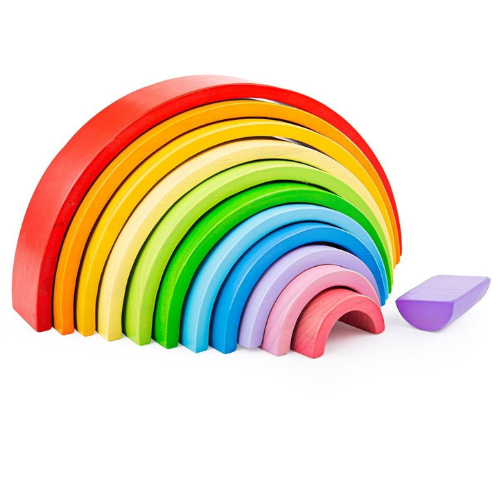 Wooden Stacking Rainbow by Bigjigs Big Jigs Toys Activity Toys at Little Earth Nest Eco Shop