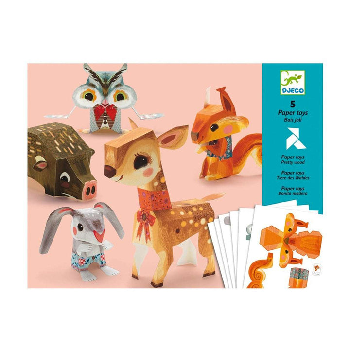 Djeco Paper Toys Djeco Origami Paper Pretty Wood at Little Earth Nest Eco Shop