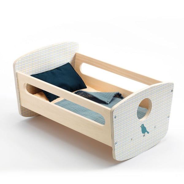 Djeco Doll Cot Blue Night Djeco Pretend Play at Little Earth Nest Eco Shop