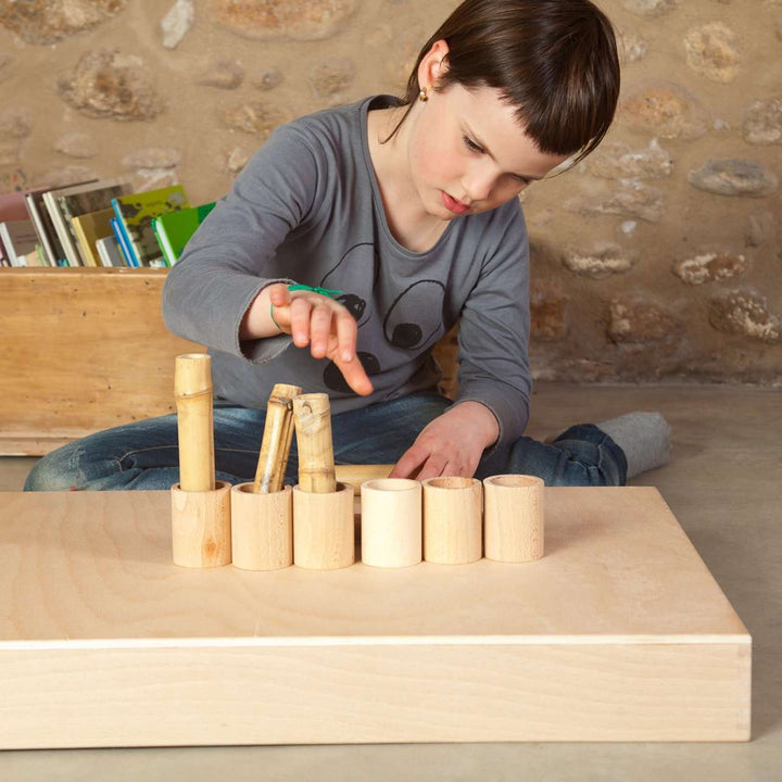 Grapat Natural Cups with Lids Set of 6 Grapat Activity Toys at Little Earth Nest Eco Shop
