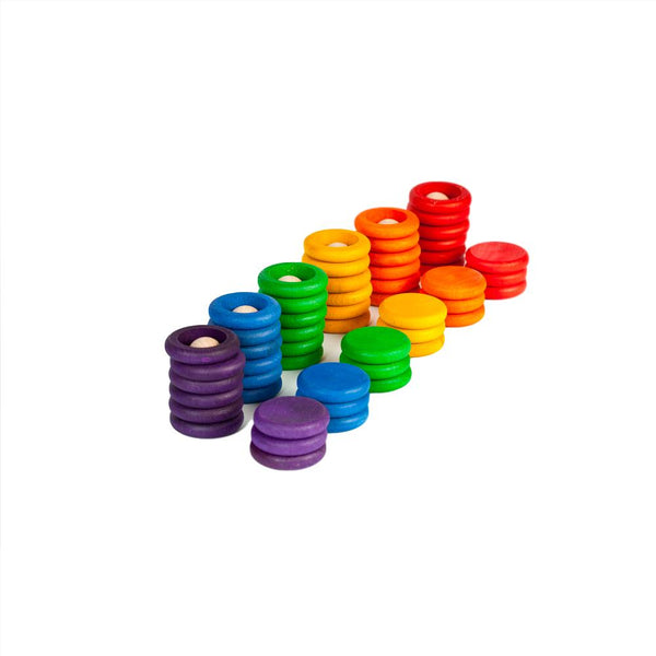 Grapat Rainbow Nins Rings and Coins Grapat Toys at Little Earth Nest Eco Shop