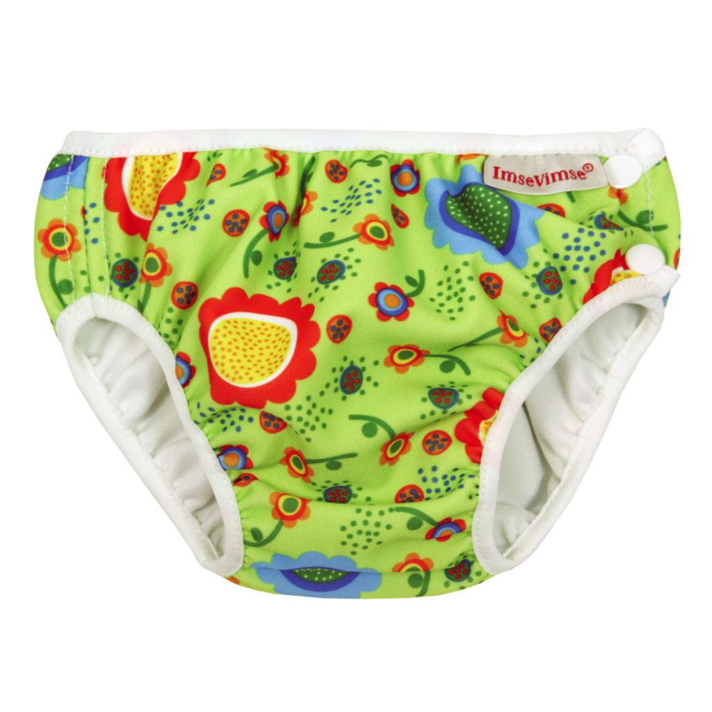 Imse Vimse Reusable Swim Nappies Green Flower Newborn (4-6kg)