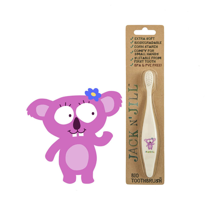 Jack and Jill Bio Toddler or Child Toothbrush Jack n Jill Toothbrushes Koala at Little Earth Nest Eco Shop