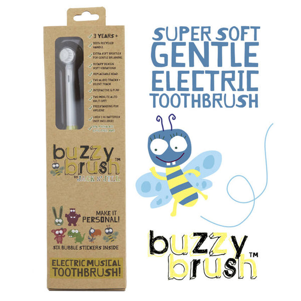 Jack and Jill Buzzy Brush Recycled Plastic Electric Toothbrush Jack n Jill Toothbrushes at Little Earth Nest Eco Shop
