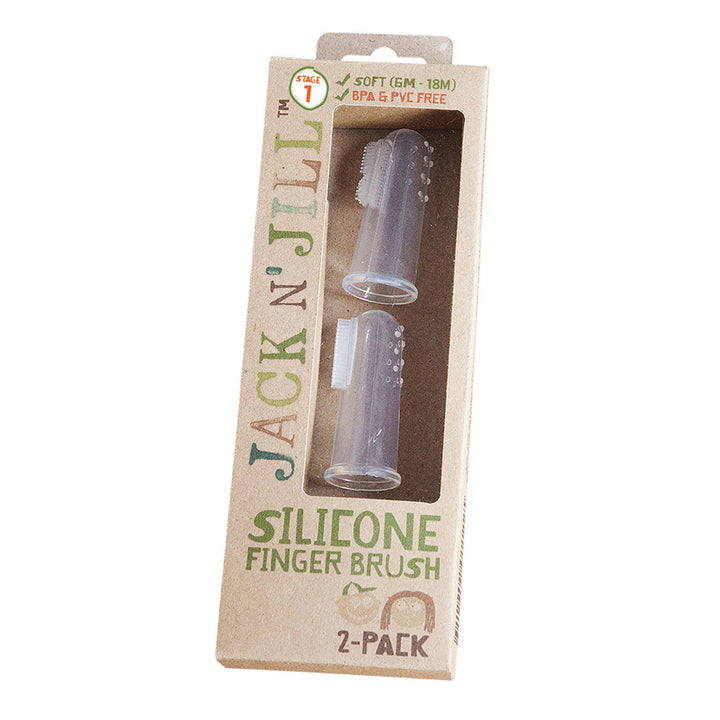 Jack and Jill Silicone Finger Baby Toothbrush Pack of 2 Jack n Jill Toothbrushes at Little Earth Nest Eco Shop