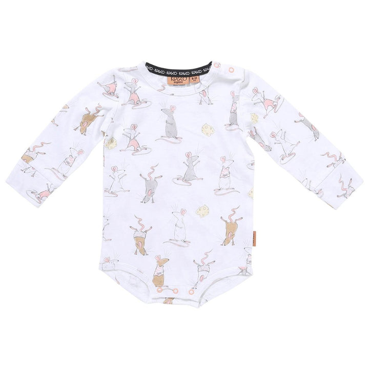 Kip and Co Organic Long Sleeve Romper Kip and Co Baby Clothing Mousing Around / 0-3 Months at Little Earth Nest Eco Shop