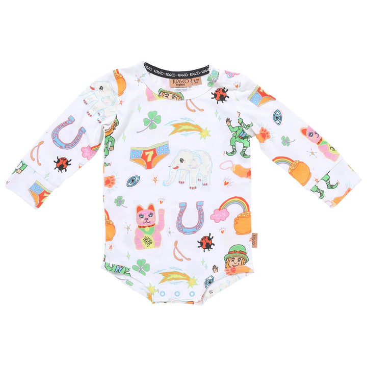 Kip and Co Organic Long Sleeve Romper Kip and Co Baby Clothing Lucky / 0-3 Months at Little Earth Nest Eco Shop