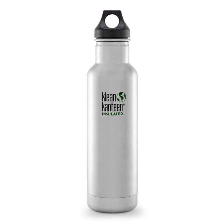 Klean Kanteen Stainless Steel Insulated Classic Water Bottle Klean Kanteen Water Bottles 592ml 20oz / Brushed Stainless at Little Earth Nest Eco Shop
