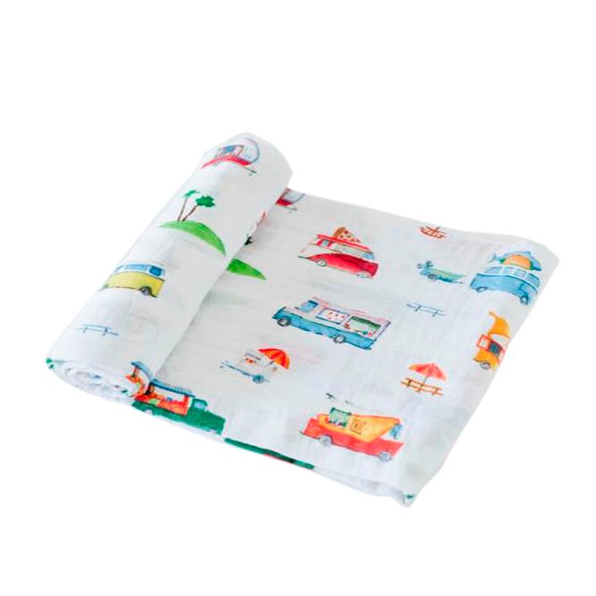 Cotton Muslin Swaddle Little Unicorn Bath and Body Food Truck at Little Earth Nest Eco Shop