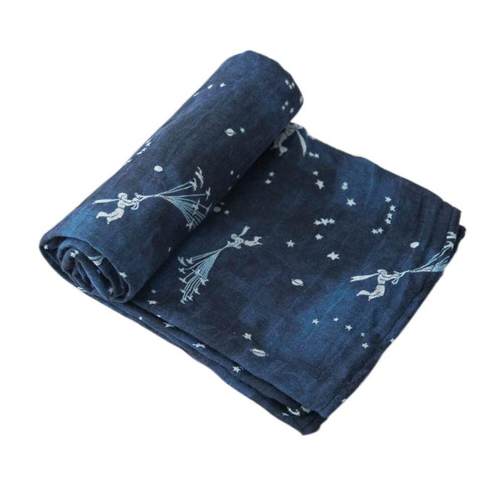 Cotton Muslin Swaddle Little Unicorn Bath and Body Flock of Stars at Little Earth Nest Eco Shop