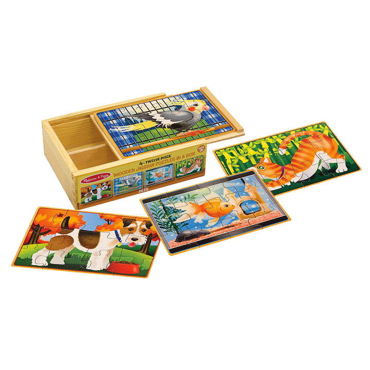 Jigsaw Puzzles in a Box - Set of 4 Melissa and Doug Puzzles Pets at Little Earth Nest Eco Shop