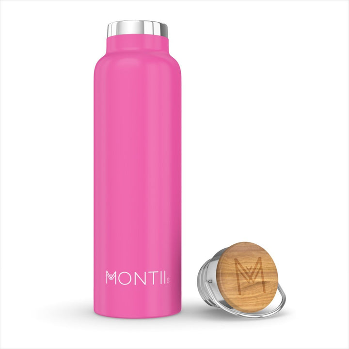 Montii Co Insulated Bottle 600ml Montii Water Bottles Bright Pink at Little Earth Nest Eco Shop