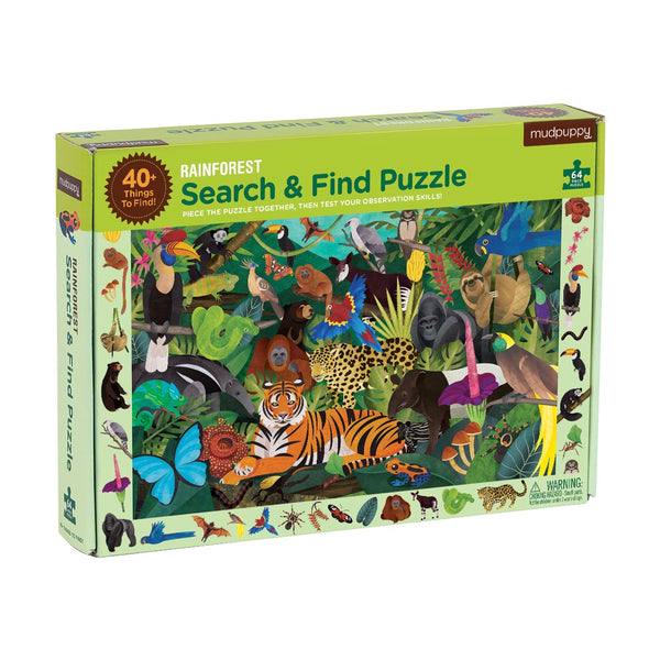Mudpuppy Search & Find Puzzle Mudpuppy Puzzles Rainforest at Little Earth Nest Eco Shop