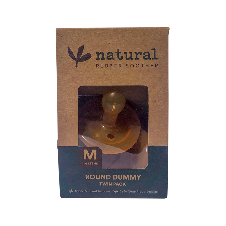 Make U Well Natural Rubber Soother Pacifier Dummy - Round Pack of 2 Make U Well Dummies and Teethers Medium at Little Earth Nest Eco Shop
