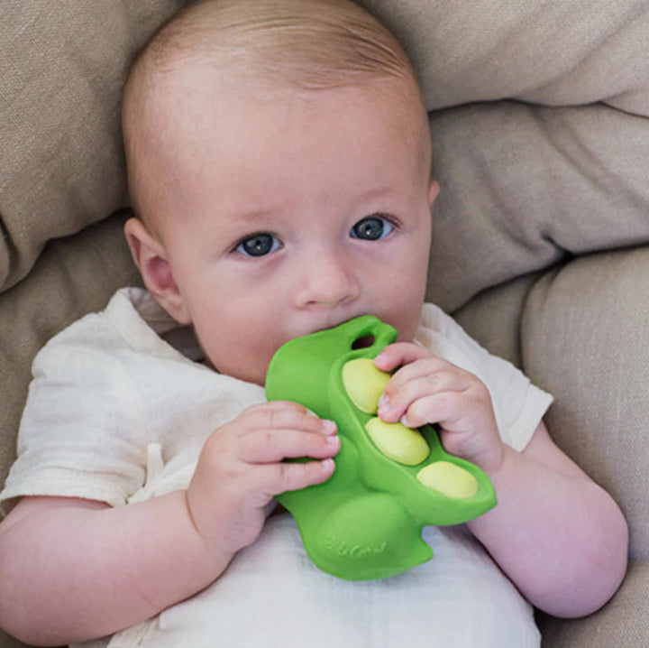 Oli and Carol Edamame Teether Toy Little Earth Nest at Little Earth Nest Eco Shop