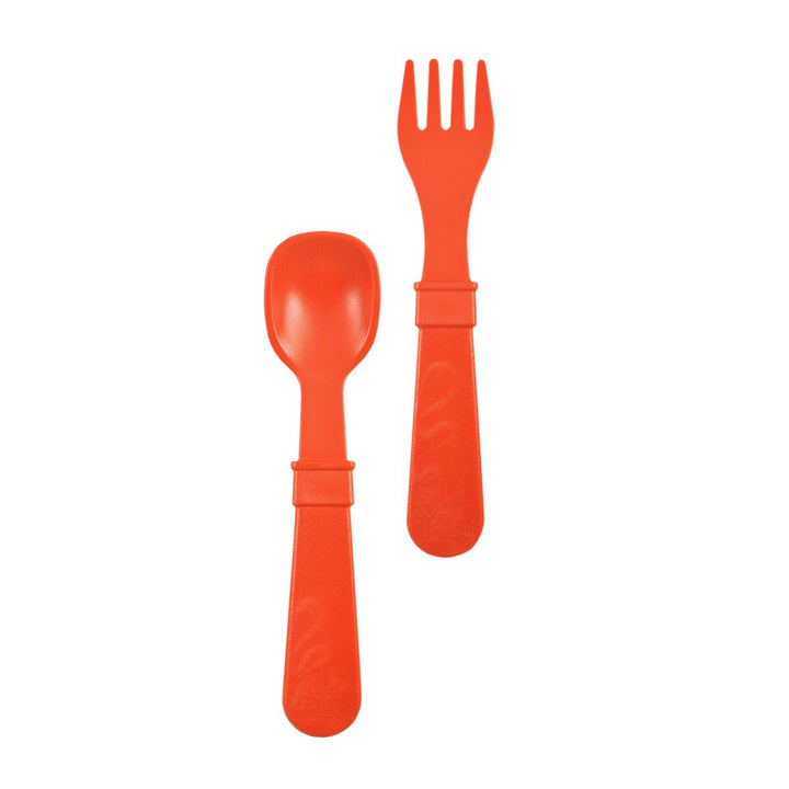 Replay Fork and Spoon Set Replay Lifestyle Red at Little Earth Nest Eco Shop