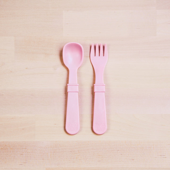 Replay Fork and Spoon Set Replay Lifestyle Ice Pink at Little Earth Nest Eco Shop