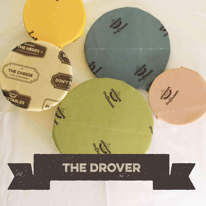 Reusable Beeswax Wraps Cheese Lover Set Apiwraps Food Storage Containers The Drover at Little Earth Nest Eco Shop