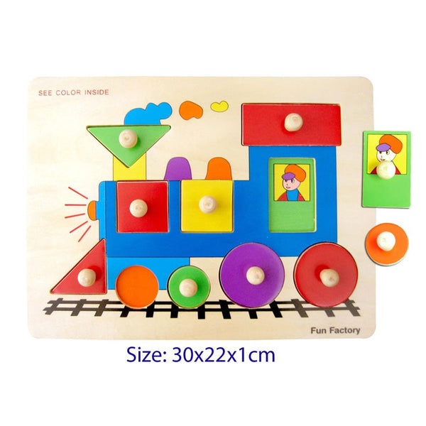 Wooden Baby and Toddler Puzzle - with Handles Fun Factory Puzzles at Little Earth Nest Eco Shop