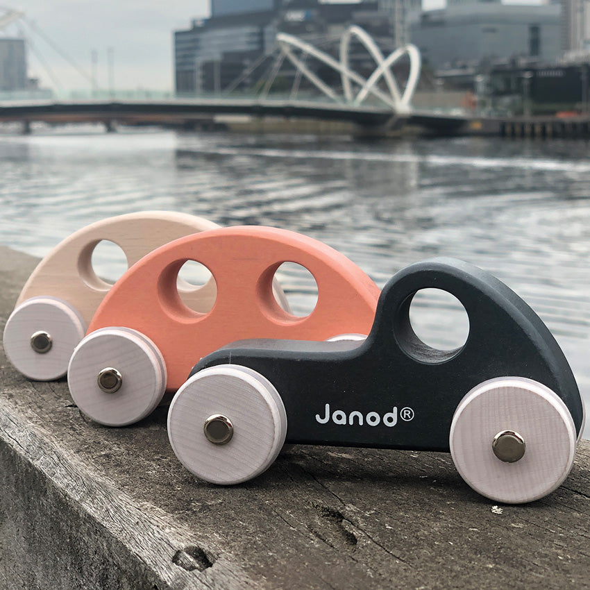 Janod Cocoon Wooden Toy Cars Janod Play Vehicles at Little Earth Nest Eco Shop Geelong Online Store Australia
