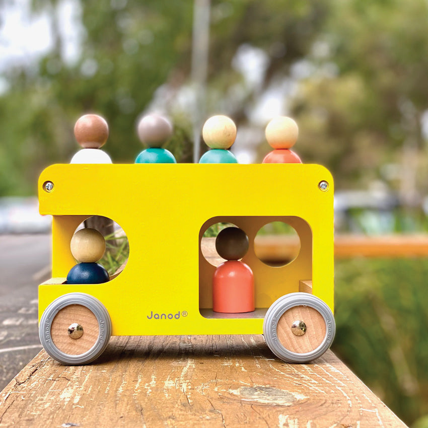 Janod School Bus Janod at Little Earth Nest Eco Shop Geelong Online Store Australia