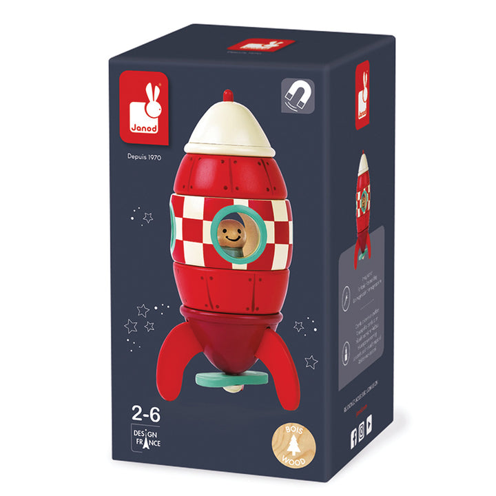 Janod Magnetic Rocket Toy Janod Magnet Toys at Little Earth Nest Eco Shop