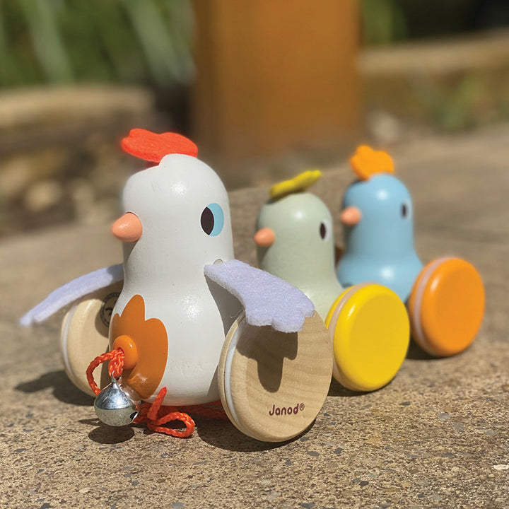 Janod Hen Family Wooden PullAlong Toy Little Earth Nest