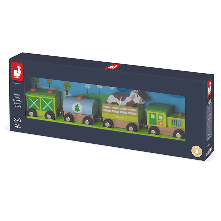Janod Farm Train Janod Activity Toys at Little Earth Nest Eco Shop Geelong Online Store Australia