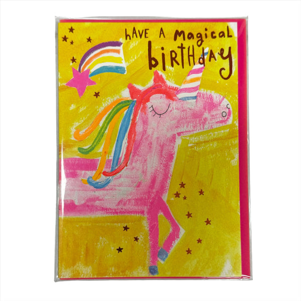 Unicorn Have a Magical Birthday Card Paper Salad Greeting & Note Cards at Little Earth Nest Eco Shop Geelong Online Store Australia