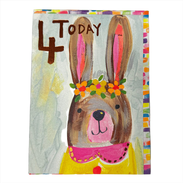 Four Today Rabbit Card Paper Salad Greeting & Note Cards at Little Earth Nest Eco Shop Geelong Online Store Australia