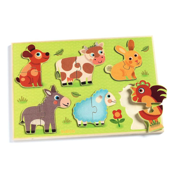 Djeco Coucou Cow Toddler Puzzle Djeco Puzzles at Little Earth Nest Eco Shop