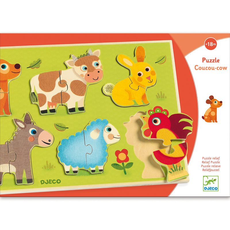 Djeco Coucou Cow Toddler Puzzle Djeco Puzzles at Little Earth Nest Eco Shop Geelong Online Store Australia