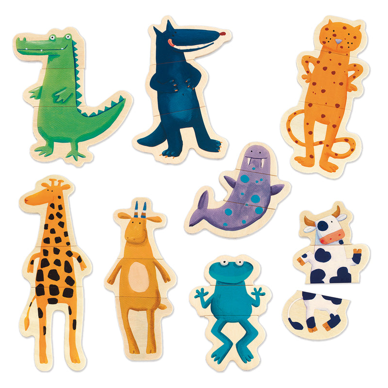 Djeco Crazy Animals Wooden Magnet Set Djeco Magnet Toys at Little Earth Nest Eco Shop Geelong Online Store Australia