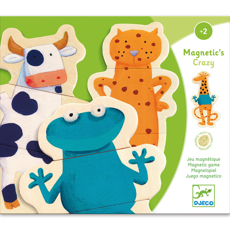 Djeco Crazy Animals Wooden Magnet Set Djeco Magnet Toys at Little Earth Nest Eco Shop Geelong Online Store Australia