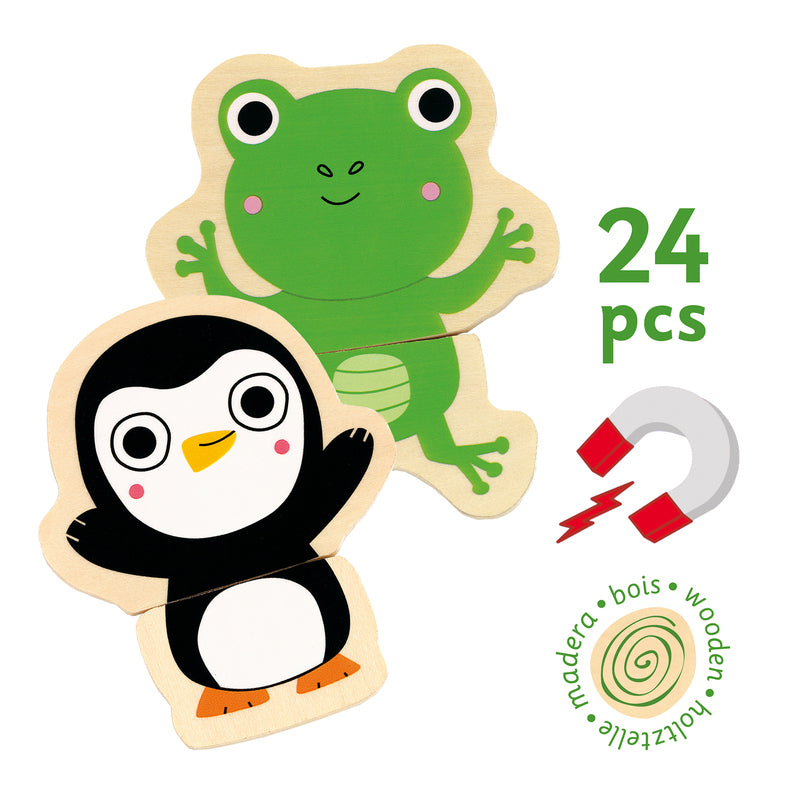 Djeco Cou Cou Animals Wooden Magnet Set Djeco Magnet Toys at Little Earth Nest Eco Shop Geelong Online Store Australia
