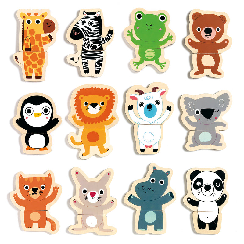 Djeco Cou Cou Animals Wooden Magnet Set Djeco Magnet Toys at Little Earth Nest Eco Shop Geelong Online Store Australia