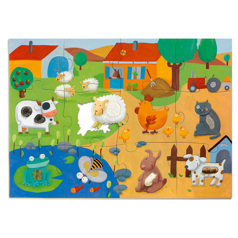Djeco Tactile Farm Puzzle Djeco Puzzles at Little Earth Nest Eco Shop Geelong Online Store Australia