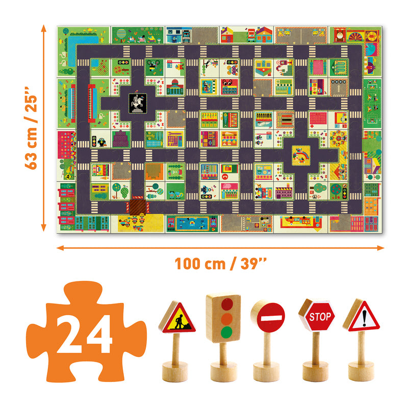 Djeco Giant Puzzle The City Djeco Puzzles at Little Earth Nest Eco Shop Geelong Online Store Australia