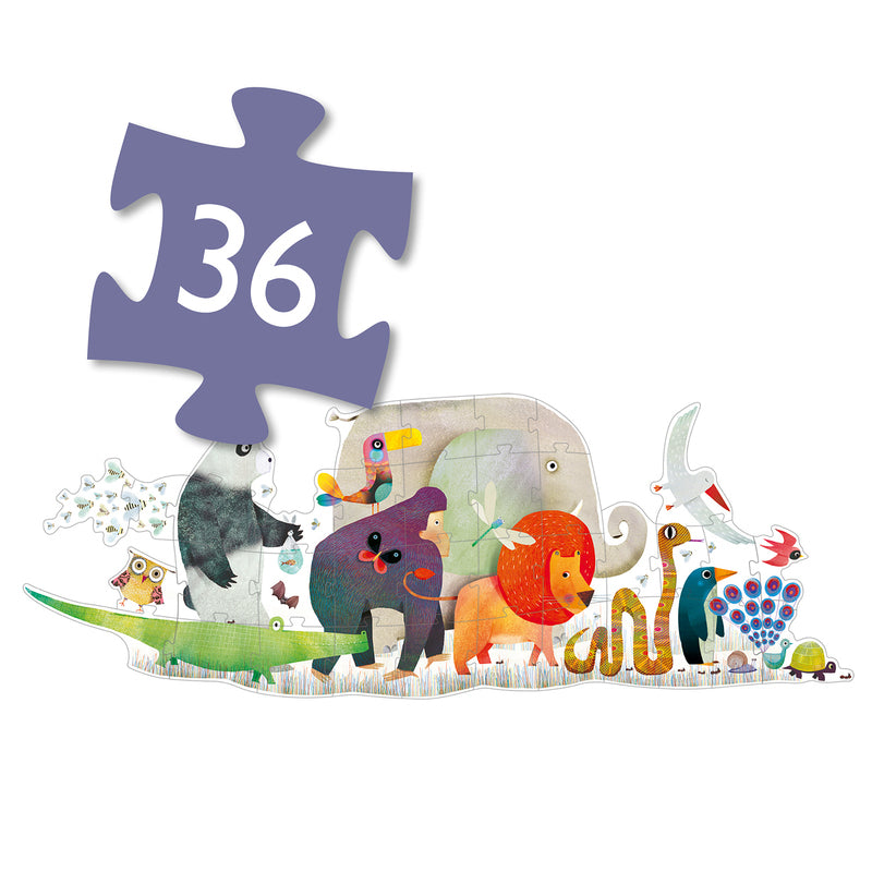 Djeco Animal Parade Puzzle 36 Piece Djeco Puzzles at Little Earth Nest Eco Shop Geelong Online Store Australia