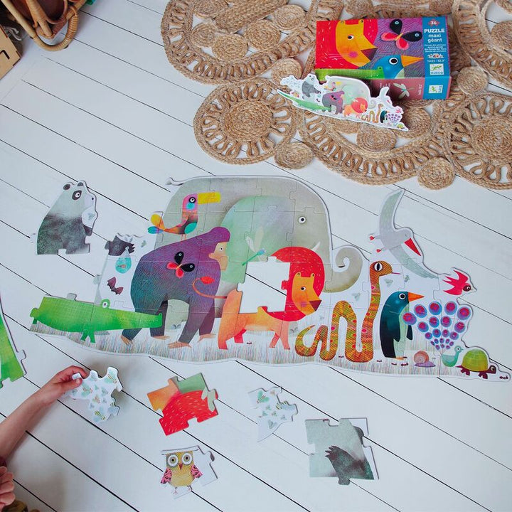 Djeco Animal Parade Puzzle 36 Piece Djeco Puzzles at Little Earth Nest Eco Shop