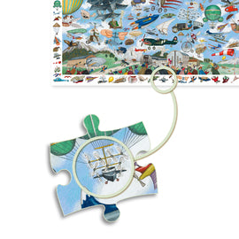 Djeco Aero Club Puzzle Observation and Poster 200 Piece Djeco Puzzles at Little Earth Nest Eco Shop Geelong Online Store Australia