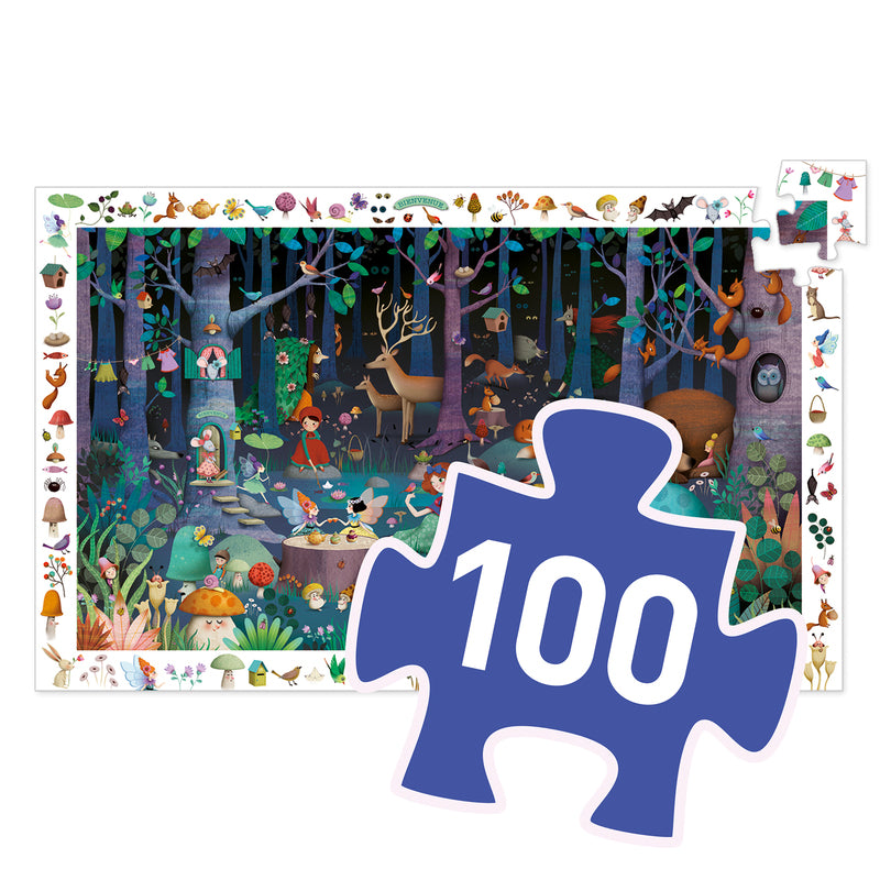 Djeco Enchanted Forest Puzzle 100 Piece Djeco Puzzles at Little Earth Nest Eco Shop Geelong Online Store Australia