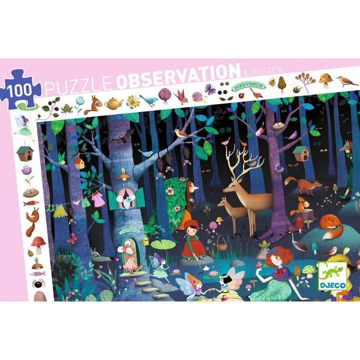 Djeco Enchanted Forest Puzzle 100 Piece Djeco Puzzles at Little Earth Nest Eco Shop