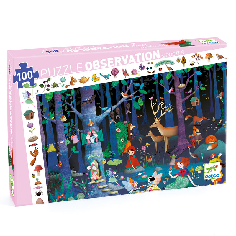 Djeco Enchanted Forest Puzzle 100 Piece Djeco Puzzles at Little Earth Nest Eco Shop Geelong Online Store Australia