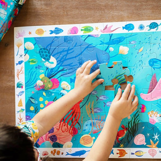 Djeco Aquatic Puzzle Observation and Poster 54 Piece Djeco Puzzles at Little Earth Nest Eco Shop Geelong Online Store Australia