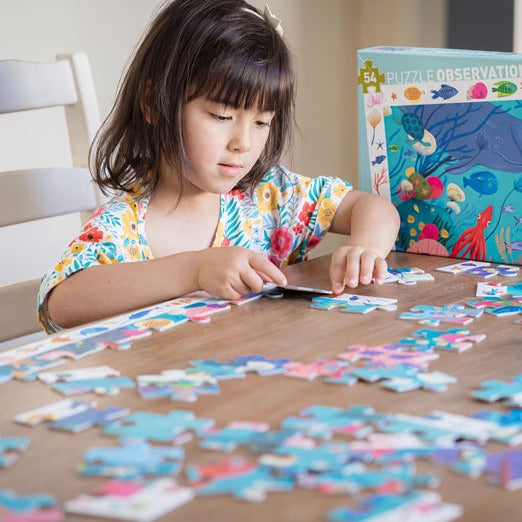 Djeco Aquatic Puzzle Observation and Poster 54 Piece Djeco Puzzles at Little Earth Nest Eco Shop Geelong Online Store Australia