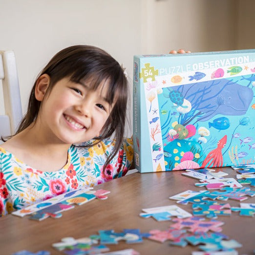 Djeco Aquatic Puzzle Observation and Poster 54 Piece Djeco Puzzles at Little Earth Nest Eco Shop Geelong Online Store Australia